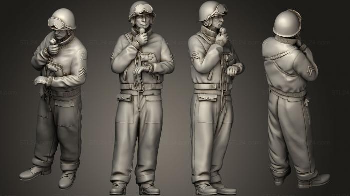 Military figurines (tank crew usa 2 04, STKW_0225) 3D models for cnc